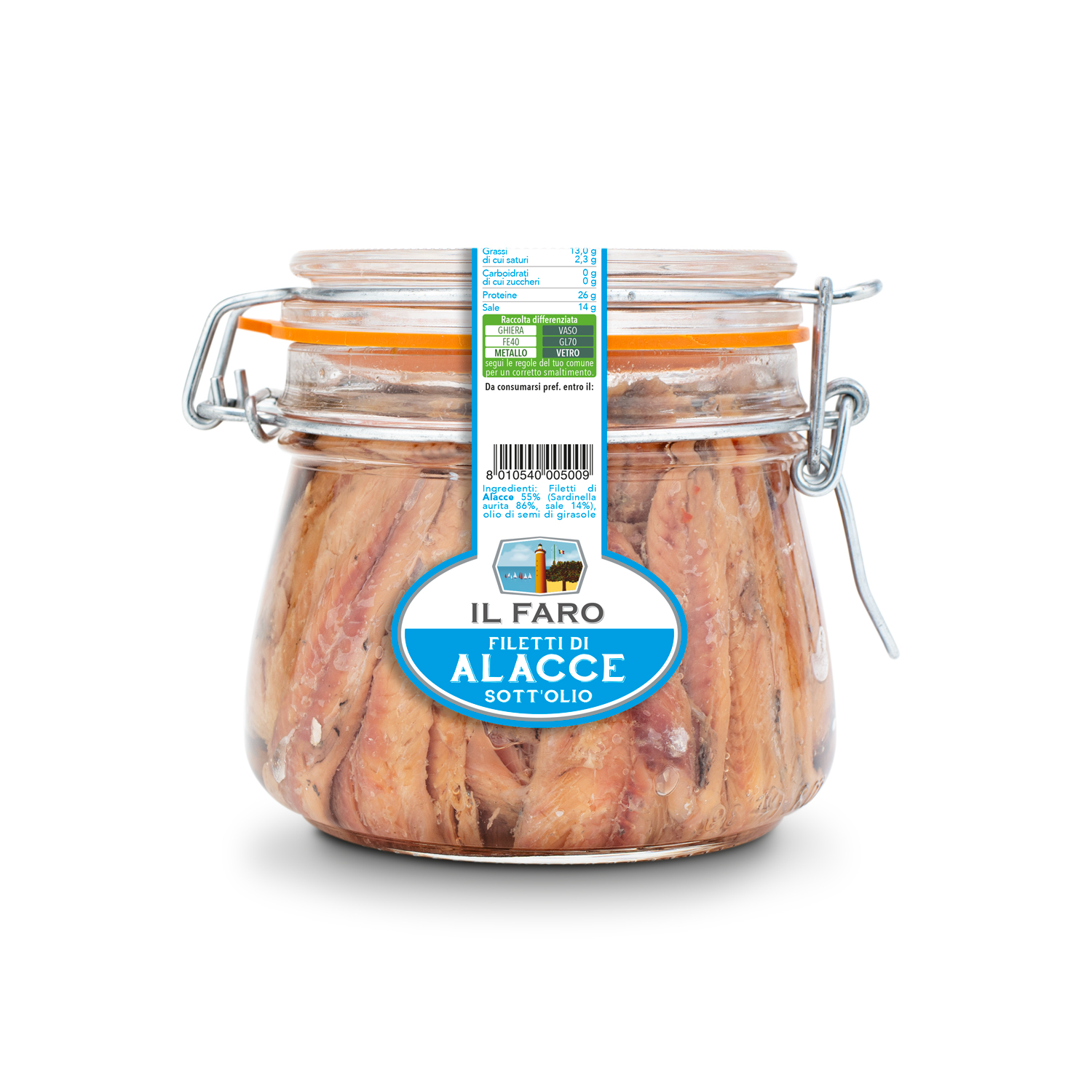 Filetti di Alacce in olio di semi di girasole gr. 580